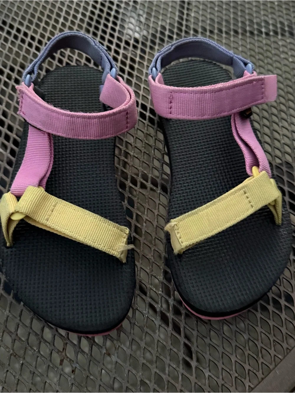 Teva Kids Sz 1 Sandals Original Universal Multicolor Vibrant Colorful Colorblock